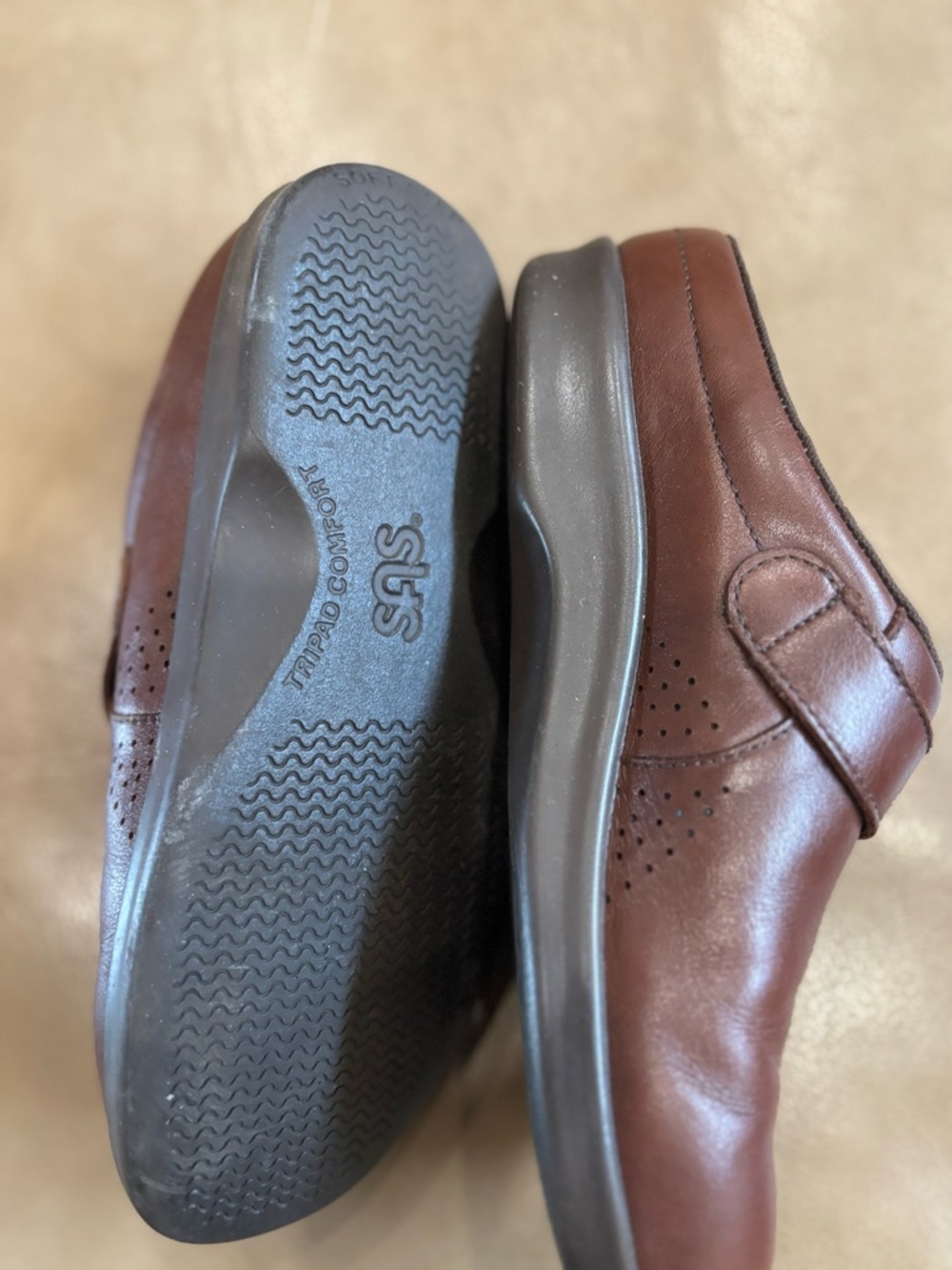 SAS tripad comfort Women's Brown Leather nursing Slip-On Mule with Side Buckle - Picture 4 of 5